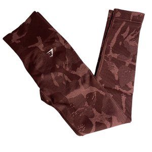 Gymshark Adapt Camo Seamless Leggings Size XS Cherry Brown NWOT